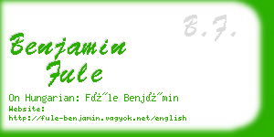 benjamin fule business card